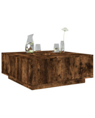 Table basse chêne fumé 100x100x40 cm bois d'ingénierie | Mobilier & Déco