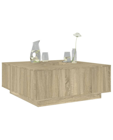 Table basse chêne sonoma 100x100x40 cm bois d'ingénierie | Mobilier & Déco