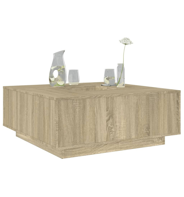 Table basse chêne sonoma 100x100x40 cm bois d'ingénierie | Mobilier & Déco