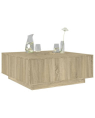Table basse chêne sonoma 100x100x40 cm bois d'ingénierie | Mobilier & Déco