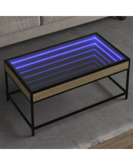 Table basse avec LED infini chêne sonoma 90x50x41 cm | Mobilier & Déco