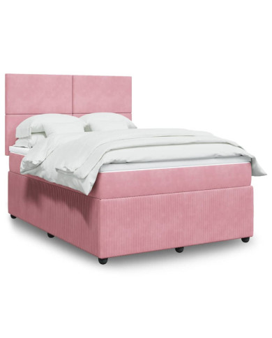 Sommier à lattes de lit avec matelas Rose 160x200 cm Velours | Mobilier & Déco