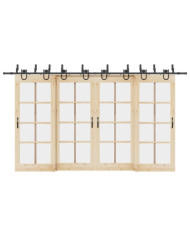 Kit de quincaillerie de porte coulissante 400 cm acier noir | Mobilier & Déco