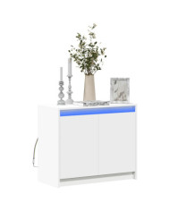 Buffet avec LED blanc 72x34x61 cm bois d'ingénierie | Mobilier & Déco