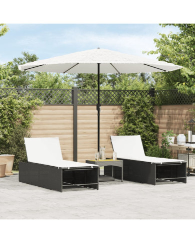 Parasol de jardin avec mât en acier blanc 324x324x247 cm | Mobilier & Déco