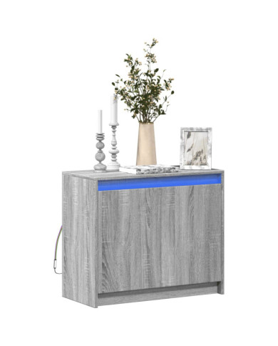Buffet avec LED sonoma gris 72x34x61 cm bois d'ingénierie | Mobilier & Déco