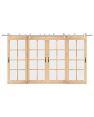Kit fixation porte coulissante 400 cm Acier inoxydable Argenté | Mobilier & Déco