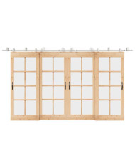 Kit fixation porte coulissante 400 cm Acier inoxydable Argenté | Mobilier & Déco