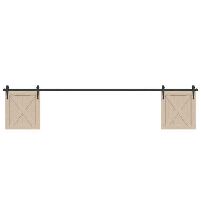 Kit de porte d'armoire coulissante 244 cm acier au carbone | Mobilier & Déco