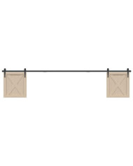 Kit de porte d'armoire coulissante 244 cm acier au carbone | Mobilier & Déco