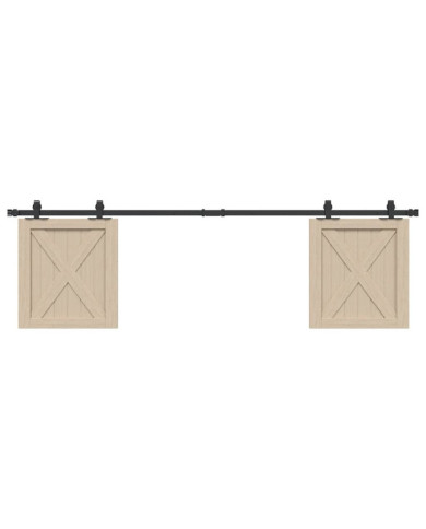 Kit de porte d'armoire coulissante 183 cm acier au carbone | Mobilier & Déco