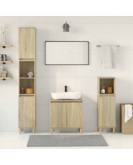 Ensemble de meubles de salle de bain 3 pcs chêne sonoma | Mobilier & Déco
