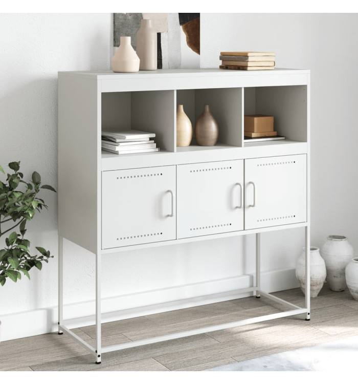 Buffet blanc 100,5x39x107 cm acier | Mobilier & Déco