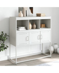 Buffet blanc 100,5x39x107 cm acier | Mobilier & Déco