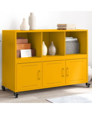 Buffet jaune moutarde 100,5x39x72 cm acier laminé à froid | Mobilier & Déco