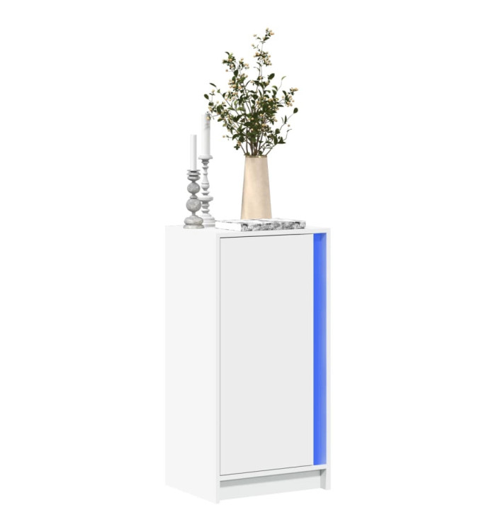 Buffet avec LED blanc 42,5x34x85 cm bois d'ingénierie | Mobilier & Déco