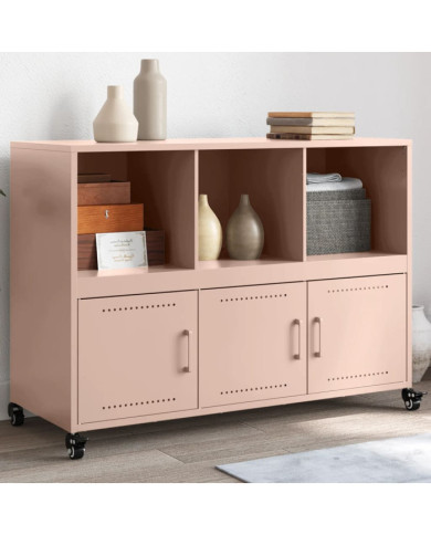 Buffet rose 100,5x39x72 cm acier | Mobilier & Déco