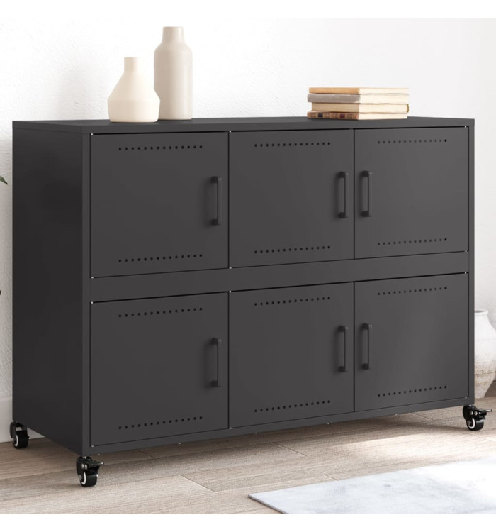 Buffet noir 100,5x39x72 cm acier | Mobilier & Déco