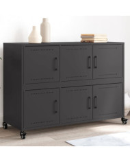 Buffet noir 100,5x39x72 cm acier | Mobilier & Déco