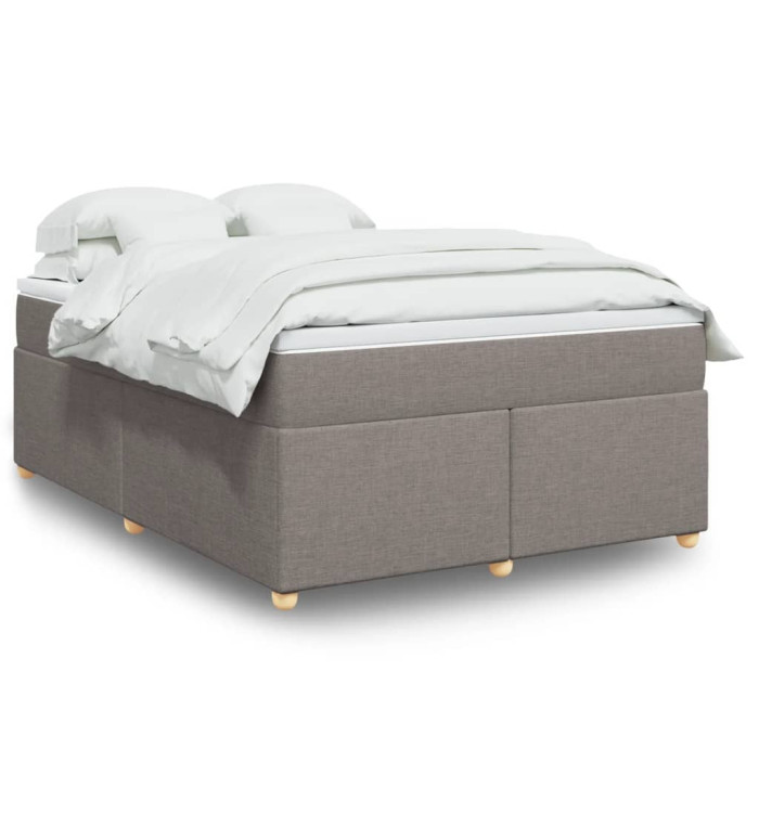 Sommier à lattes de lit avec matelas Taupe 160x200 cm Tissu | Mobilier & Déco