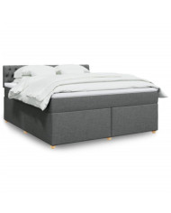 Sommier à lattes de lit avec matelas Gris foncé 180x200cm Tissu | Mobilier & Déco