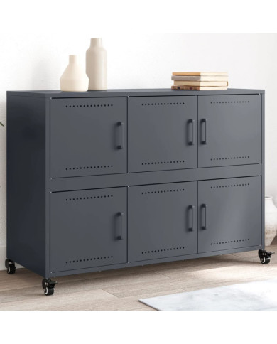 Buffet anthracite 100,5x39x72 cm acier | Mobilier & Déco
