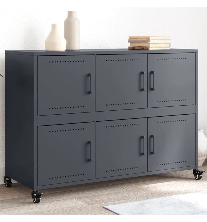 Buffet anthracite 100,5x39x72 cm acier | Mobilier & Déco