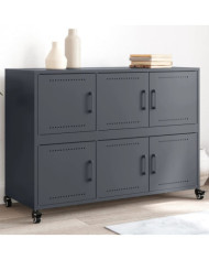 Buffet anthracite 100,5x39x72 cm acier | Mobilier & Déco