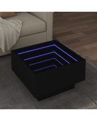 Table basse avec LED noir 50x50x30 cm bois d'ingénierie | Mobilier & Déco