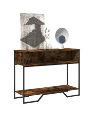 Table console chêne fumé 100x35x74,5 cm bois d'ingénierie | Mobilier & Déco