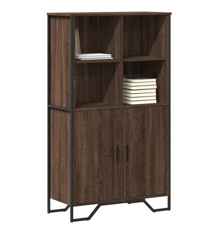Buffet haut chêne marron 79,5x35,5x137,5 cm bois d'ingénierie | Mobilier & Déco