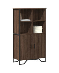 Buffet haut chêne marron 79,5x35,5x137,5 cm bois d'ingénierie | Mobilier & Déco