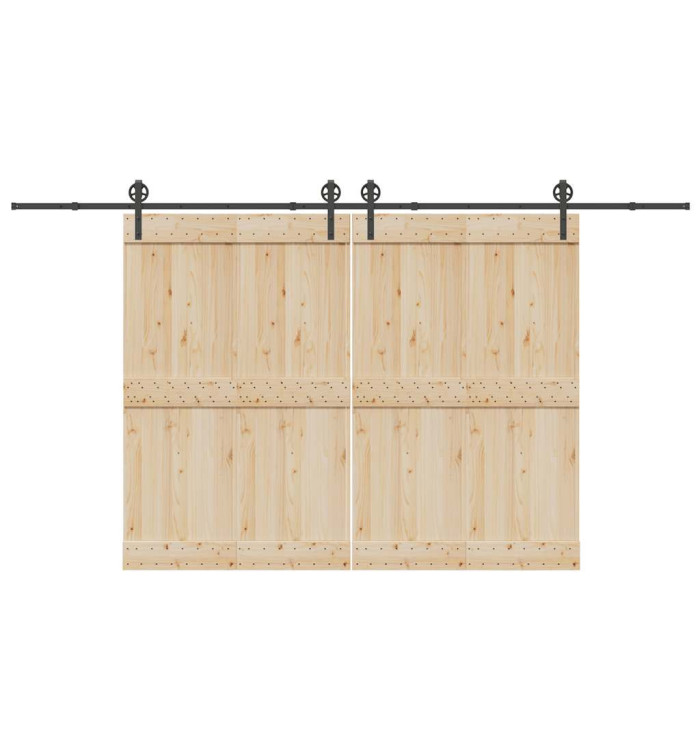 Kit de quincaillerie de porte coulissante 400 cm acier noir | Mobilier & Déco
