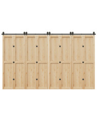 Kit de quincaillerie de porte coulissante 366 cm acier noir | Mobilier & Déco