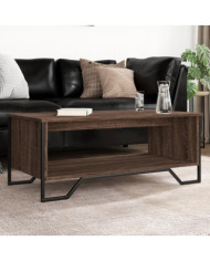 Table basse chêne marron 100x51x40 cm bois d'ingénierie | Mobilier & Déco