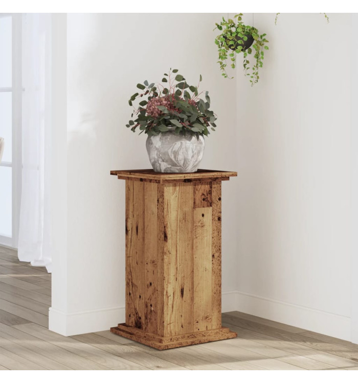 Support pour plantes vieux bois 33x33x60 cm bois d'ingénierie | Mobilier & Déco