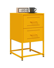Tables de chevet 2 pcs jaune moutarde 36x39x60,5 cm acier | Mobilier & Déco