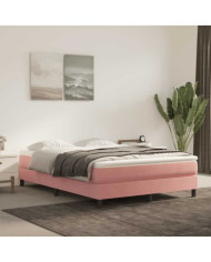 Matelas de lit à ressorts ensachés rose 140x210x20 cm velours | Mobilier & Déco