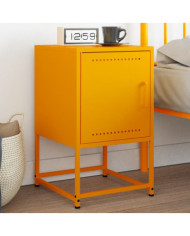 Table de chevet jaune moutarde 36x39x60,5 cm acier | Mobilier & Déco