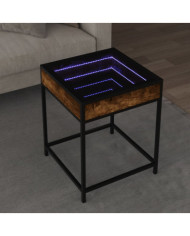 Table basse avec LED Infinity chêne fumé 40x40x51 cm | Mobilier & Déco