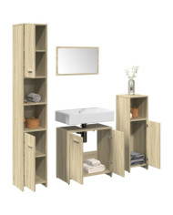 Ensemble de meubles de salle de bain 4 pcs chêne sonoma | Mobilier & Déco