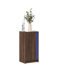 Buffet avec LED chêne marron 42,5x34x85 cm bois d'ingénierie | Mobilier & Déco