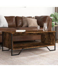 Table basse chêne fumé 100x51x40 cm bois d'ingénierie | Mobilier & Déco
