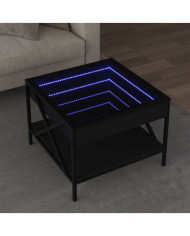 Table basse avec LED infini noir 50x50x38 cm | Mobilier & Déco