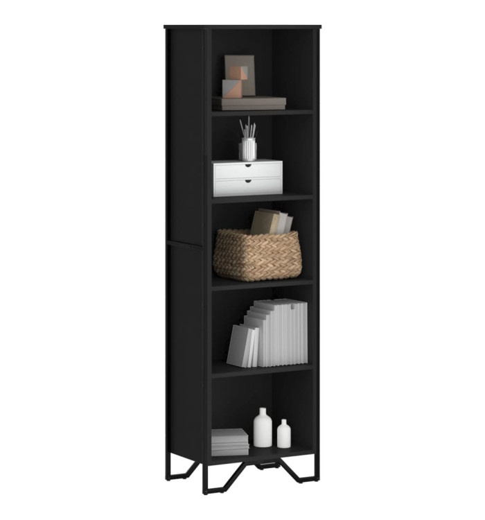 Bibliothèque noir 50x31x169 cm bois d'ingénierie | Mobilier & Déco