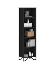 Bibliothèque noir 50x31x169 cm bois d'ingénierie | Mobilier & Déco