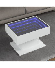 Table basse avec LED blanc 70x50x45 cm bois d'ingénierie | Mobilier & Déco