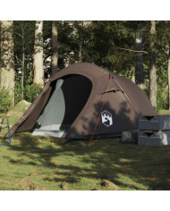 Tente de camping tunnel 3 personnes marron imperméable | Mobilier & Déco