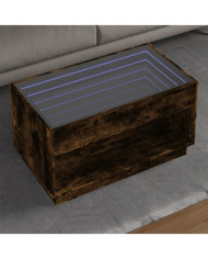 Table basse avec LED infini chêne fumé 90x50x50 cm | Mobilier & Déco