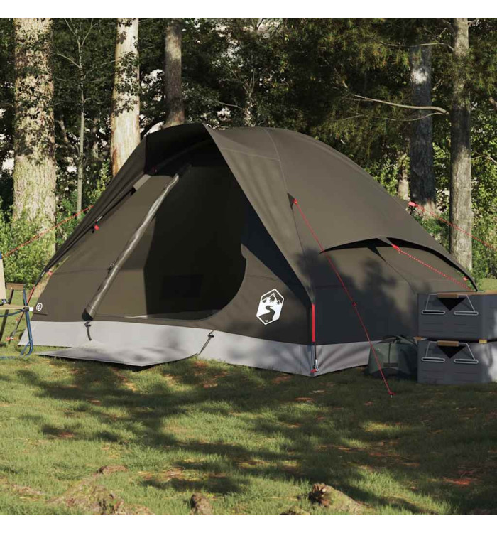 Tente de camping à dôme 2 personne marron imperméable | Mobilier & Déco
